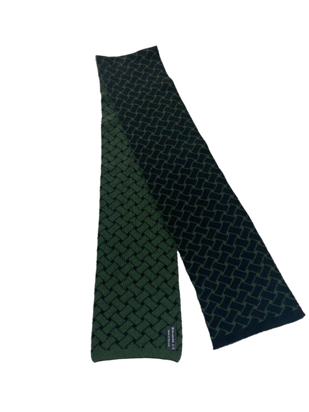 Tele--Strikk Unisex Norweigin Green And Black Patterned Wool Sarf - OS